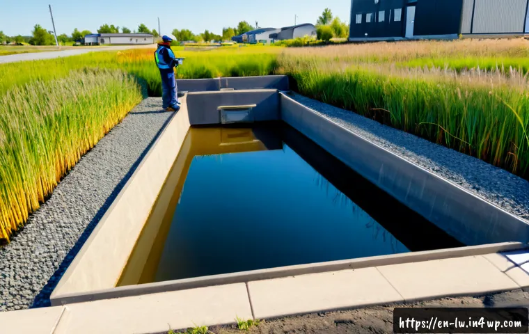 Home 17 자연형 물 정화 시스템의 경제성 분석 - Photorealistic wide-angle view of a community-scale constructed wetland water purification system be...